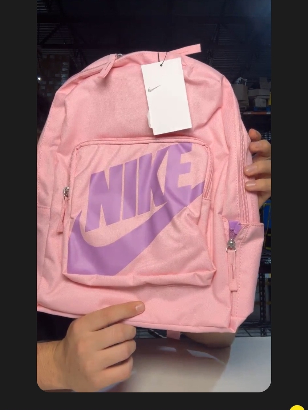 Nike Pink Backpack with Lavender Logo